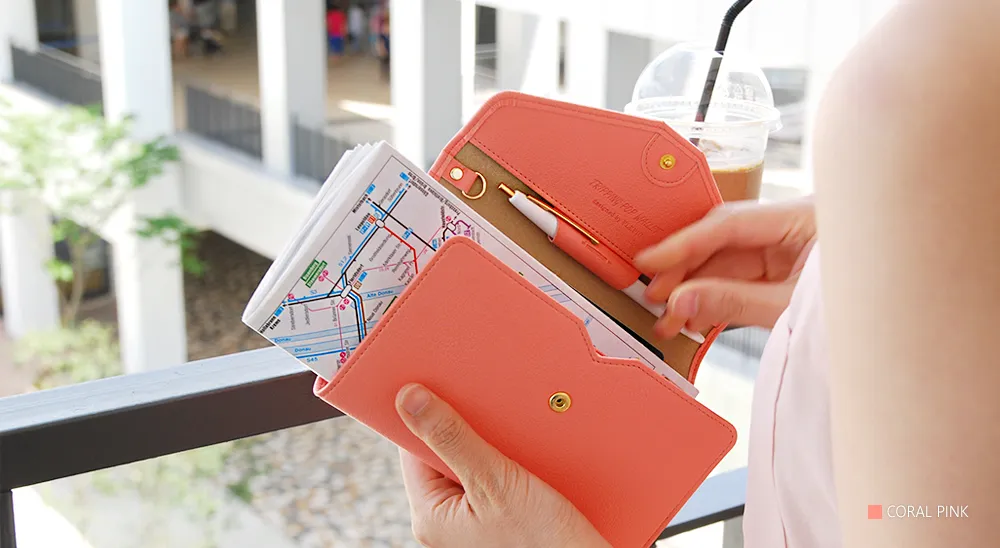 All-in-One Leather Travel Pop Clutch (Genuine Leather version)