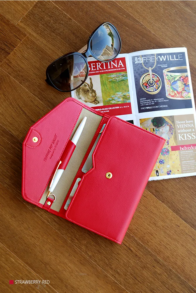 All-in-One Leather Travel Pop Clutch (Genuine Leather version)