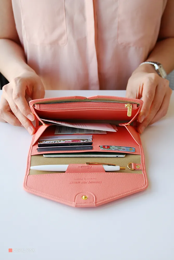 All-in-One Leather Travel Pop Clutch (Genuine Leather version)