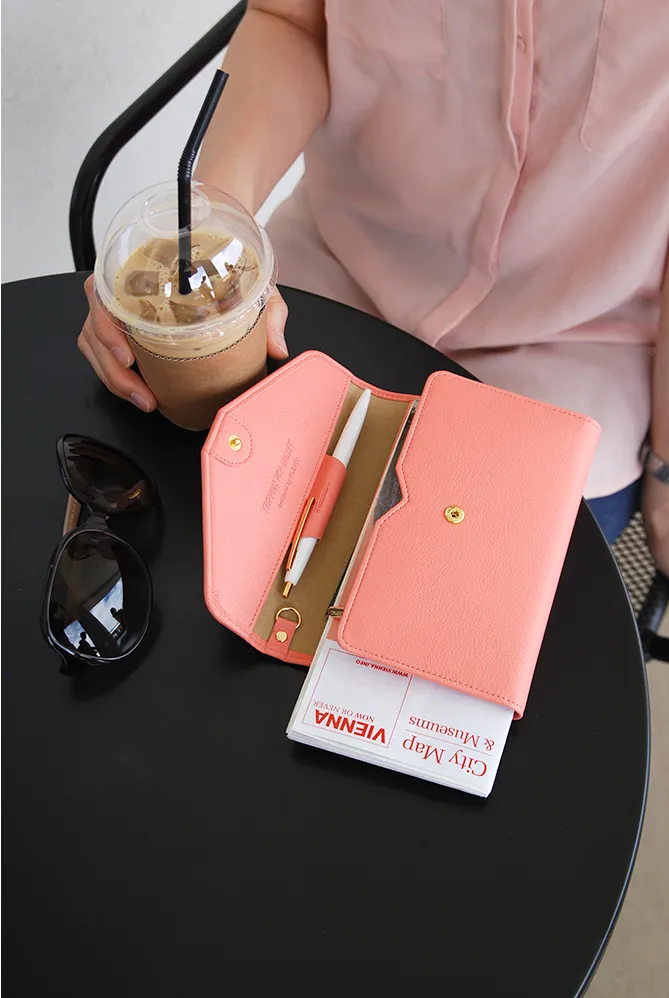 All-in-One Leather Travel Pop Clutch (Genuine Leather version)