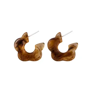 Amber Acrylic & Silver-Plated Flower Stud Earring