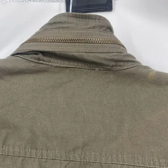 American Rag Cie Women's Utility Cargo Moto Military Jacket Olive Army Green Sma