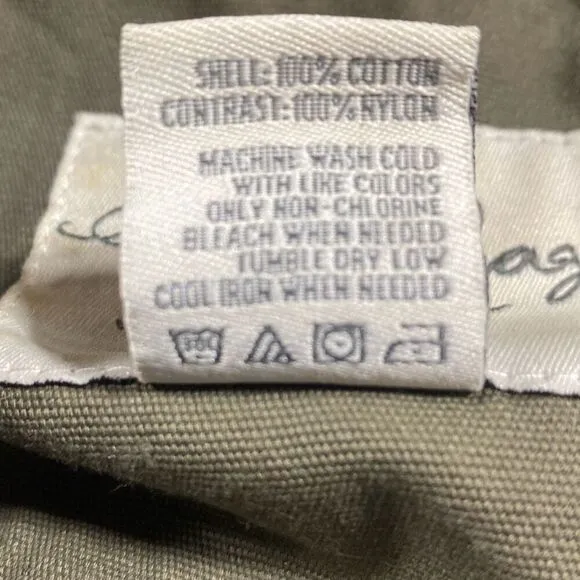 American Rag Cie Women's Utility Cargo Moto Military Jacket Olive Army Green Sma