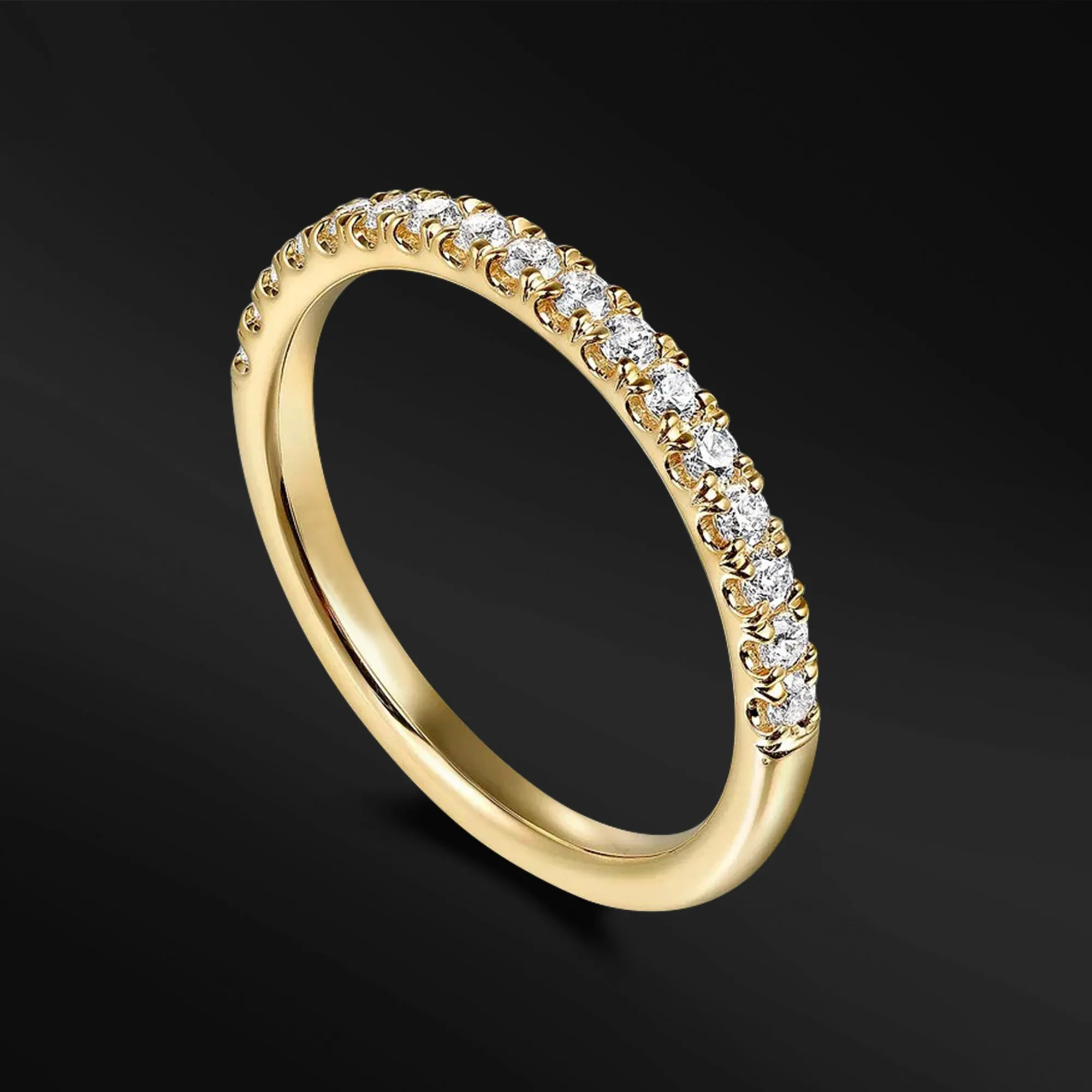 Amora Vow - 14K Gold or Sterling silver Ring Set for Women | Muonionalusta Meteorite | Certified Moissanite Engagement Ring