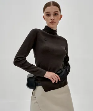 Anell Golf French Warm Knit Top - Olive Charcoal