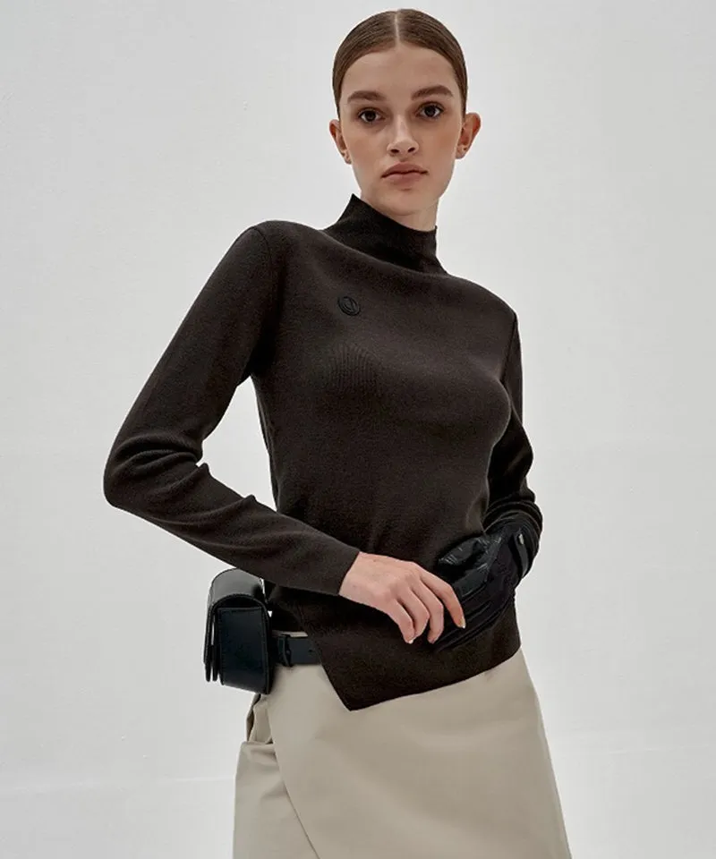 Anell Golf French Warm Knit Top - Olive Charcoal