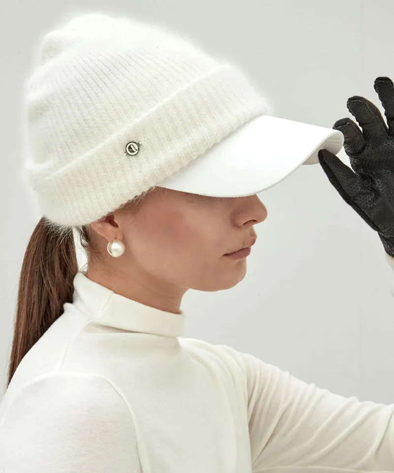 Anell Golf Pure Angora Beanie - White