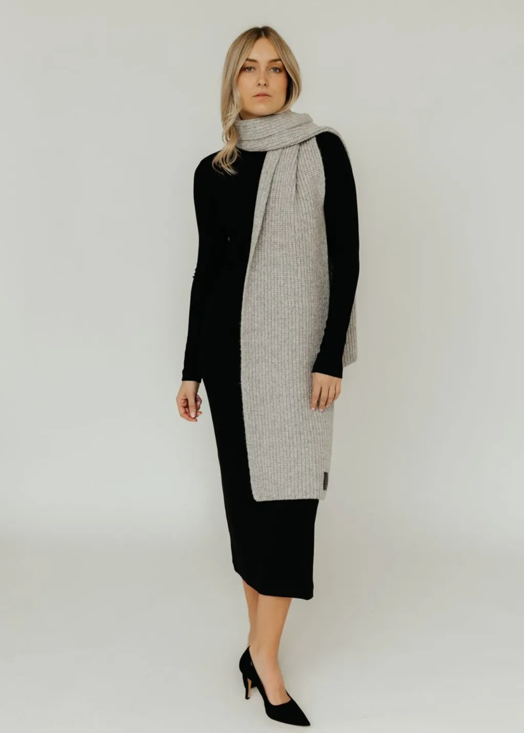Anine Bing Hannah Scarf in Light Heather Grey