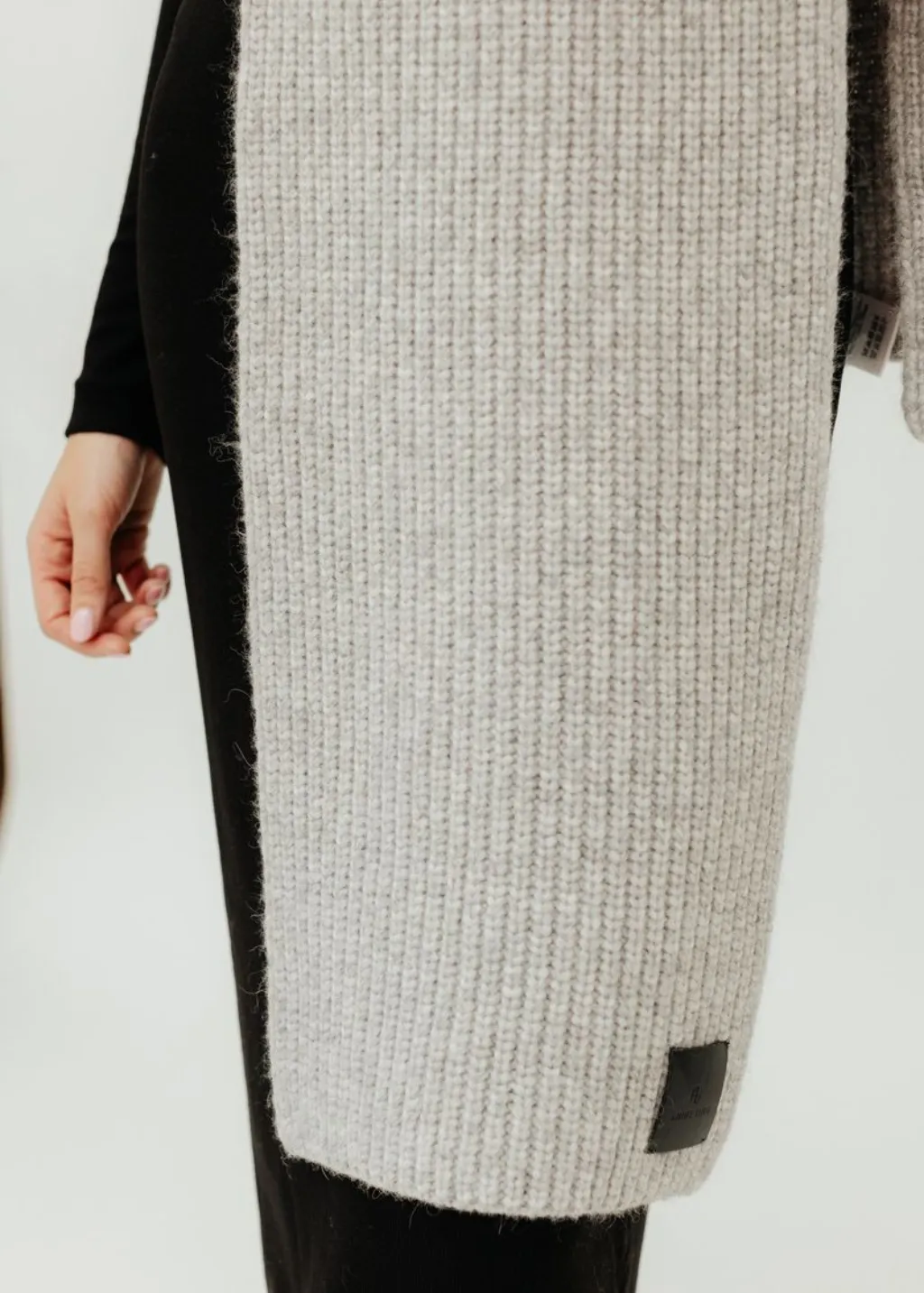 Anine Bing Hannah Scarf in Light Heather Grey