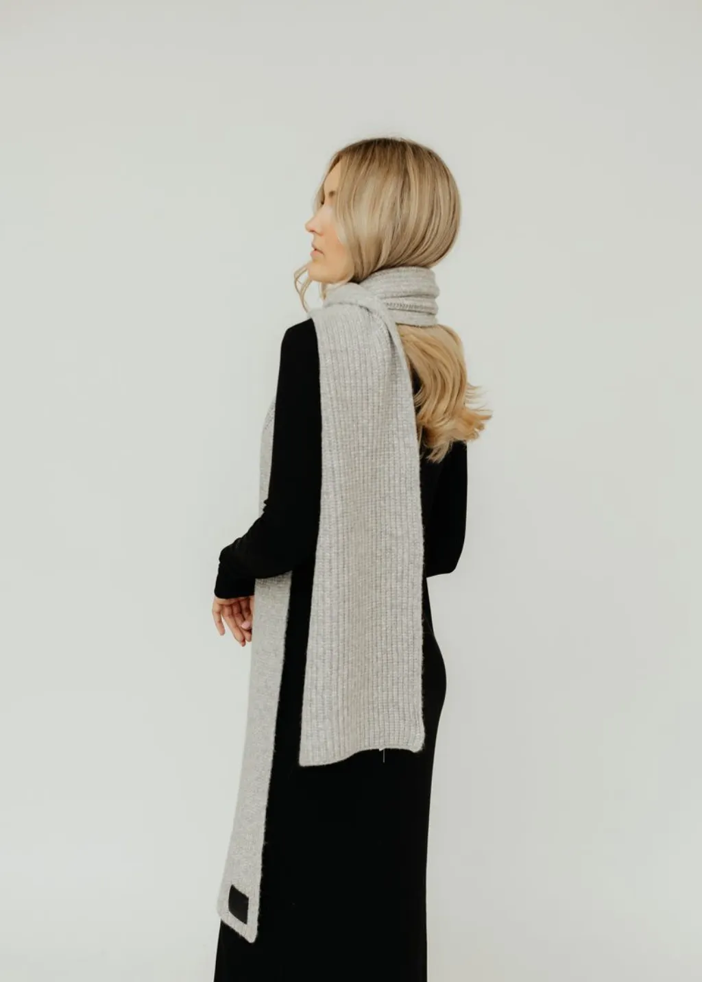Anine Bing Hannah Scarf in Light Heather Grey