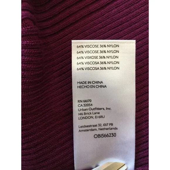 Anthropologie Maeve Womens Zip-Front Cardigan Sweater Medium Purple Ribbed knit