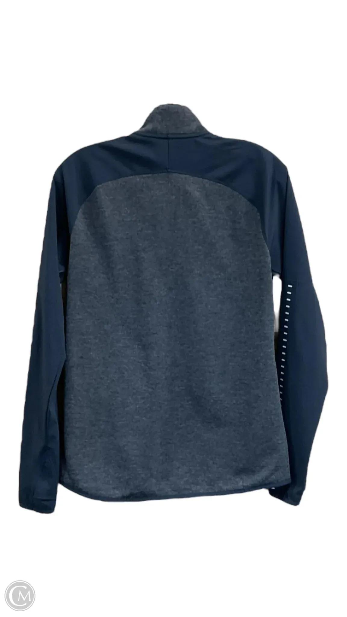 Athletic Top Long Sleeve Collar By Under Armour In Grey, Size: S