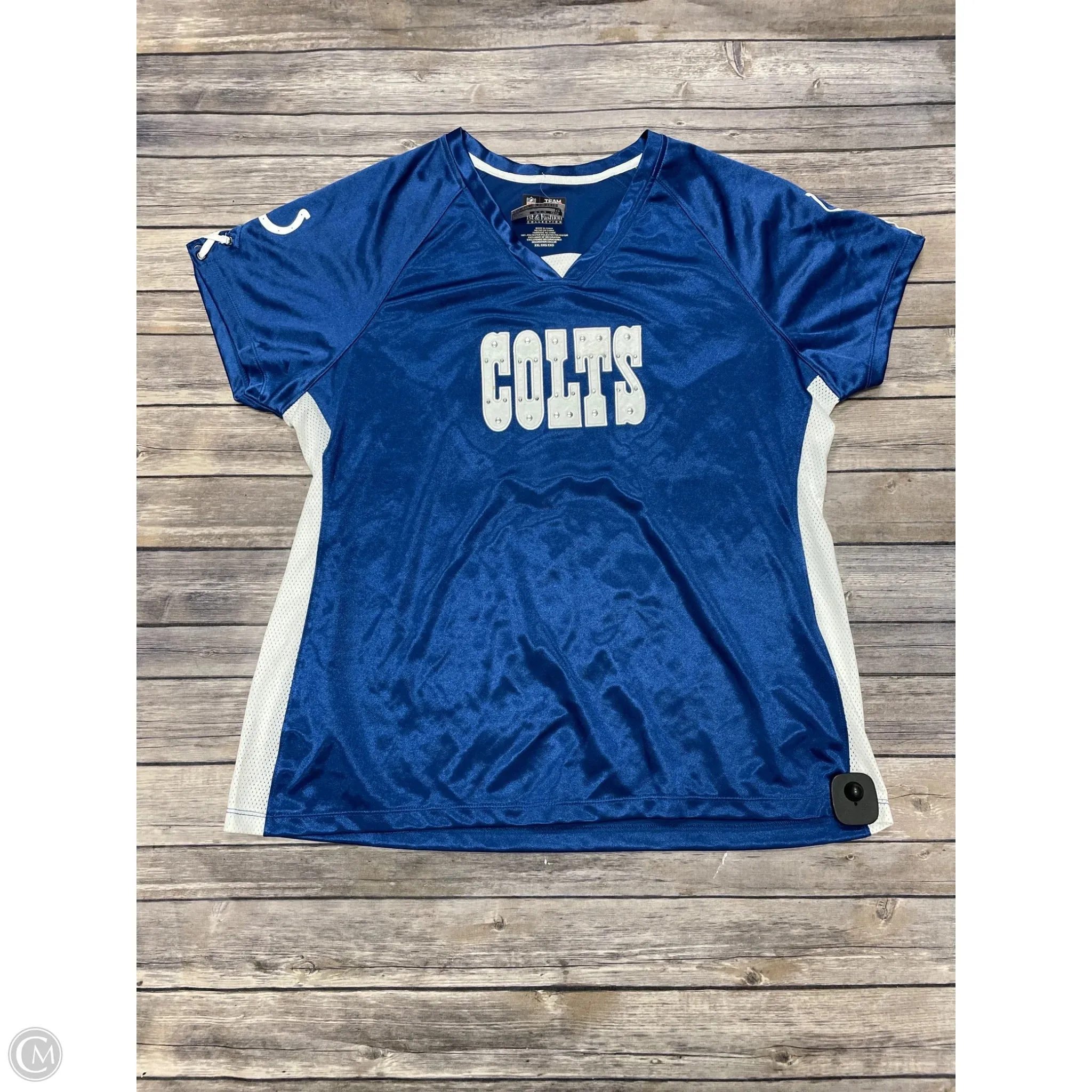 Athletic Top Short Sleeve By Nfl In Blue, Size: Xxl