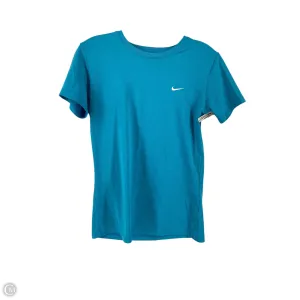 Athletic Top Short Sleeve By Nike In Blue, Size: S