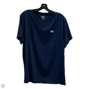 Athletic Top Short Sleeve By Under Armour In Navy, Size: 2x