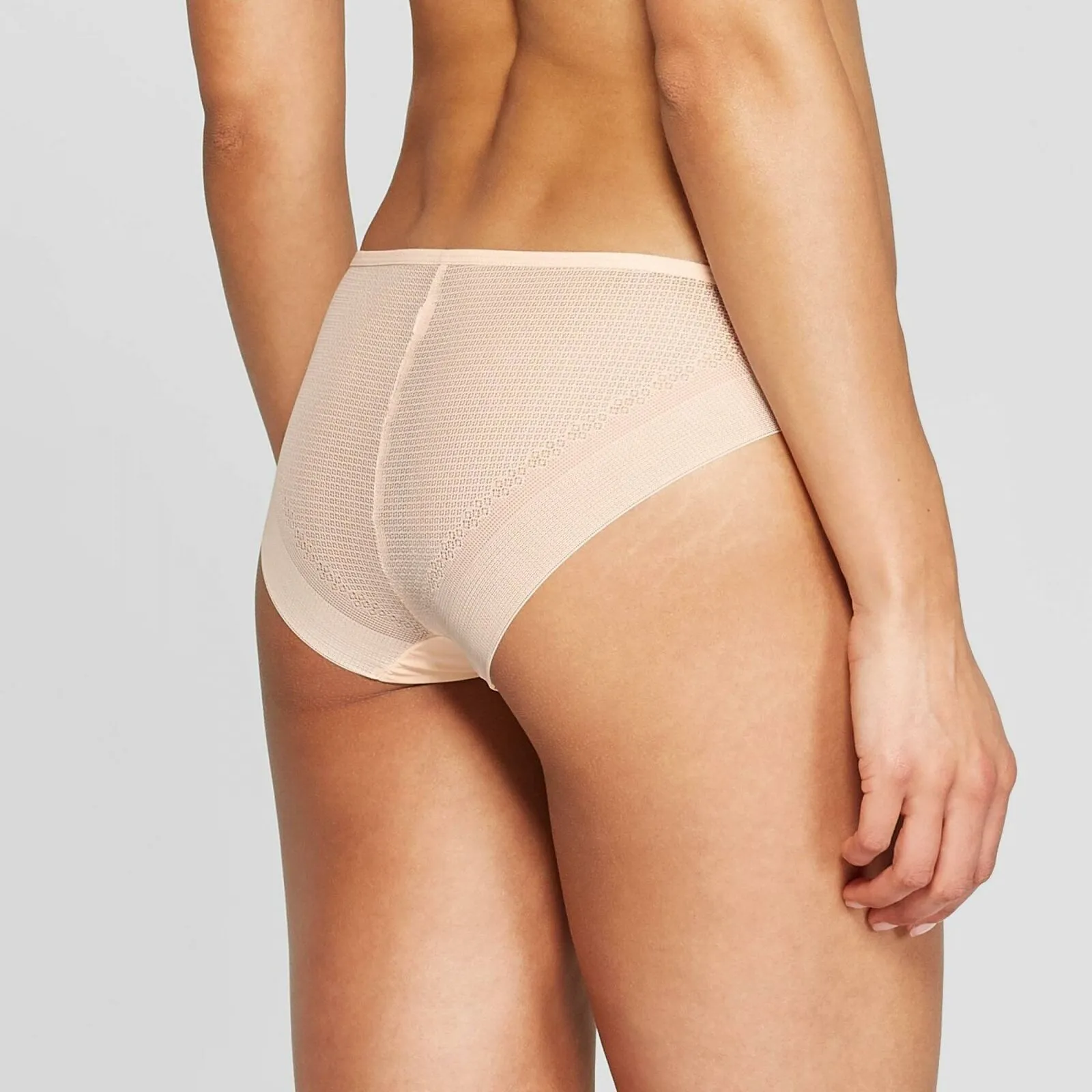 Auden Women's Laser Cut Cheeky Bikini with Mesh Back
