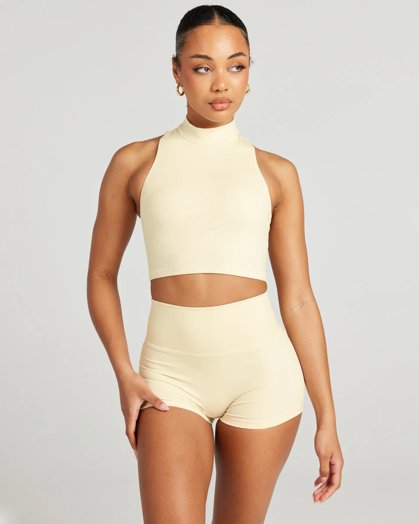 Aura Mock Neck Tank - Butter