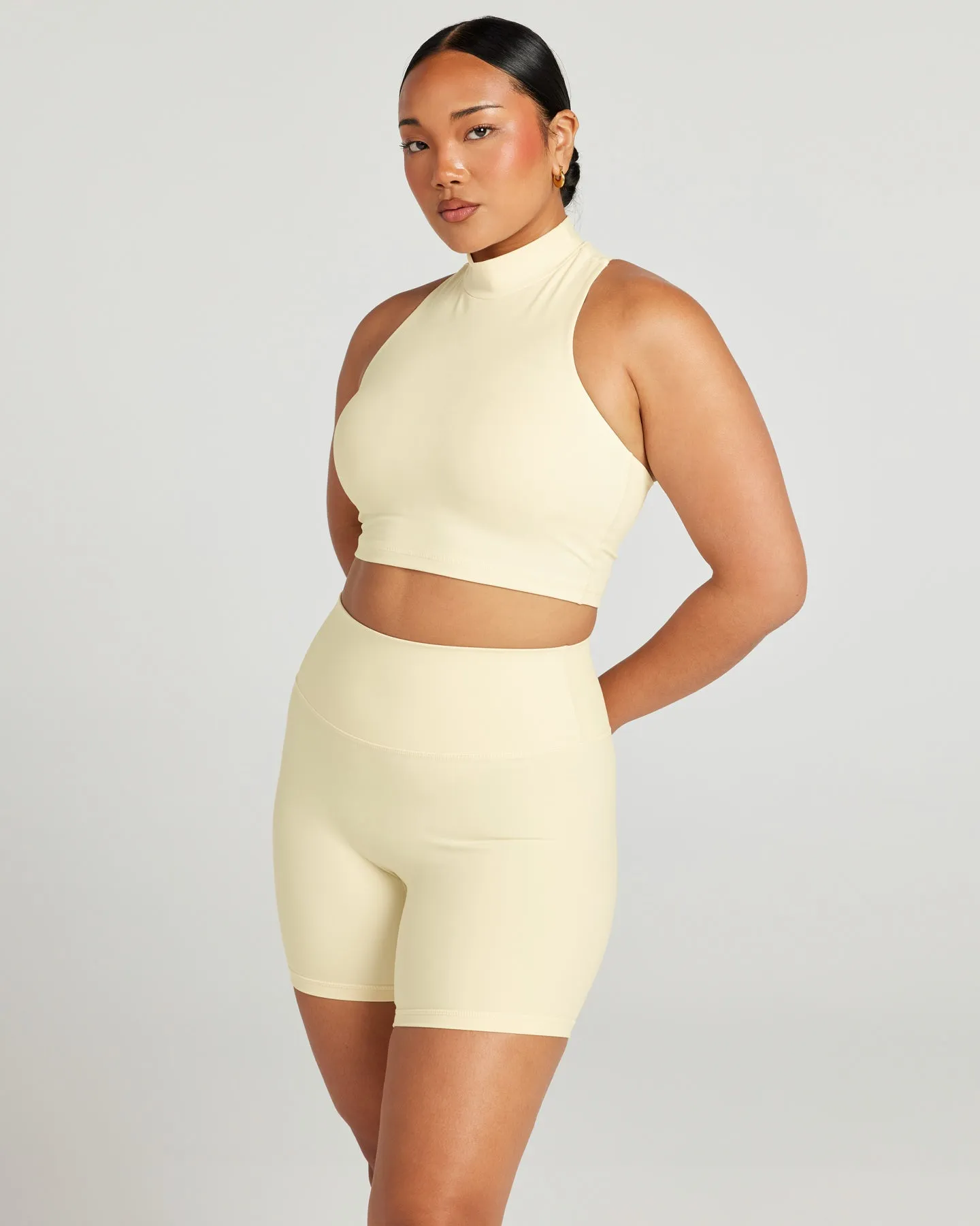 Aura Mock Neck Tank - Butter