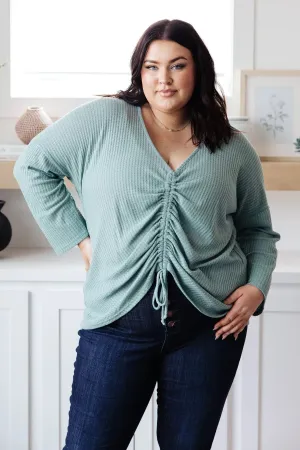 Austin Waffle Knit Top in Sage