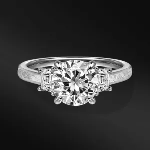 Ayesha Star - 14K Gold or Sterling silver Ring for Women | 2CT Brilliant Cut Certified Moissanite Engagement Ring | Muonionalusta Meteorite  | D - Color, VVS1 Clarity
