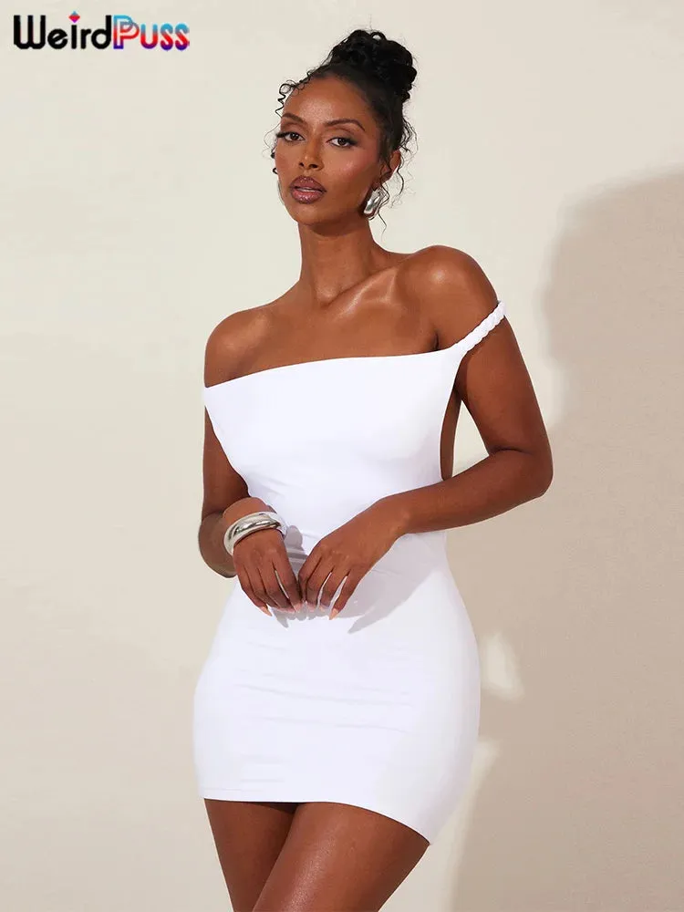 Backless Peach  Mini Stretch Bodycon Dress