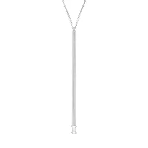 Balance Lariat | White Gold with Baguette Diamond