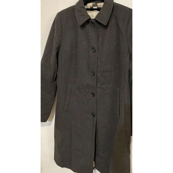 Banana Republic Wool Coat Women's Medium Grey Classic Corporate Wool Coat