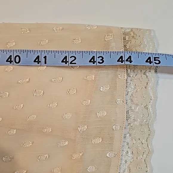 Band of the Free Amalie Slip Midi Dress Lace Semi-Sheer Dot Lace Lined Ivory S