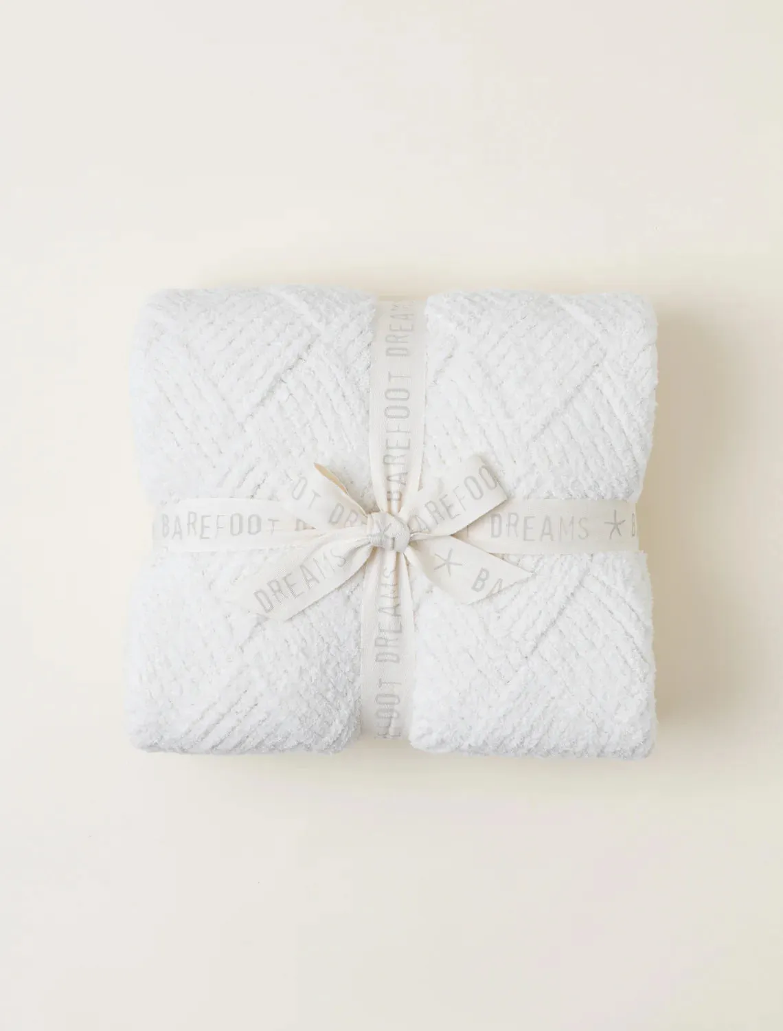 Barefoot Dreams | CozyChic Diamond Weave Blanket {Cream} 45" x 60"
