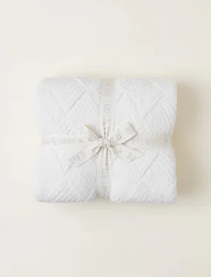 Barefoot Dreams | CozyChic Diamond Weave Blanket {Cream} 45" x 60"