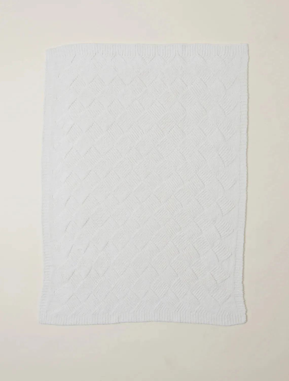 Barefoot Dreams | CozyChic Diamond Weave Blanket {Cream} 45" x 60"