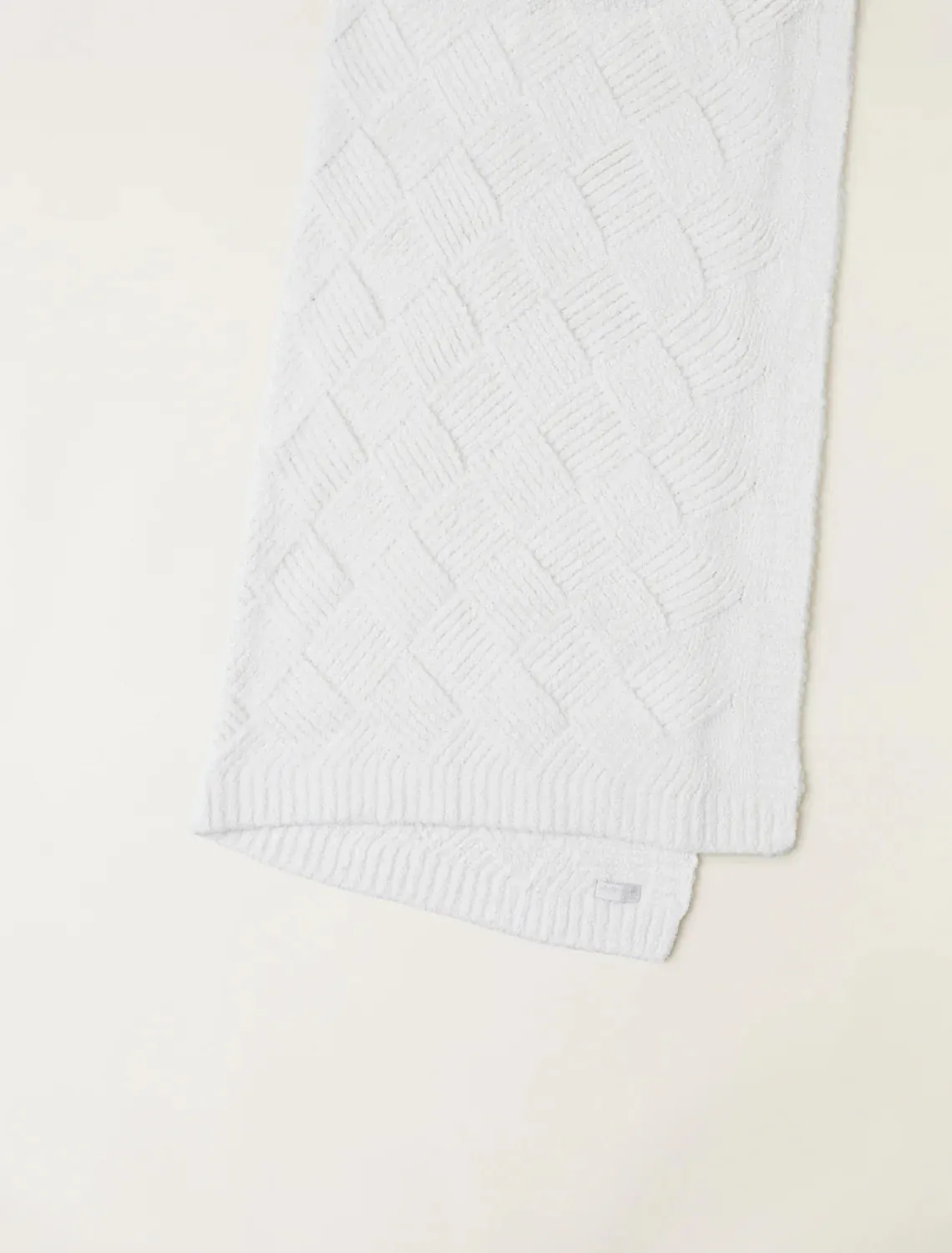 Barefoot Dreams | CozyChic Diamond Weave Blanket {Cream} 45" x 60"