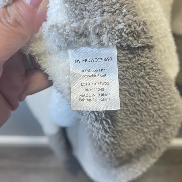 Barefoot Dreams Women's CozyChic Colorblock‎ Cardigan Tan/Gray Size Medium