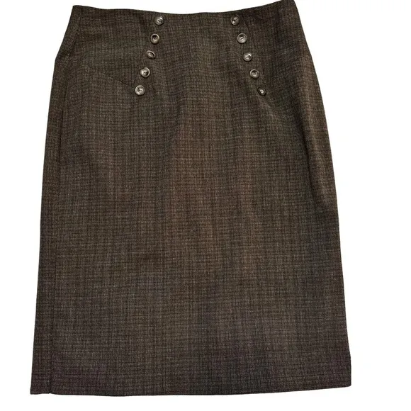 BCX Women's Brown Tweed Skirt Suit Set Skirt Size 5 Jacket Size Large NWT