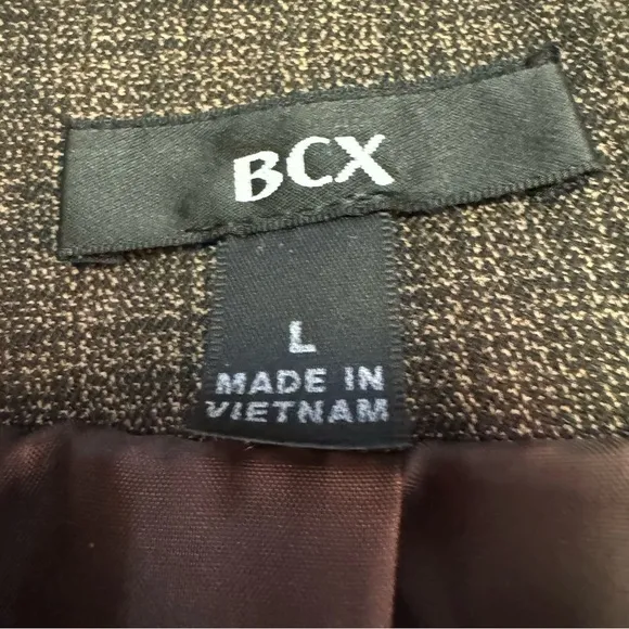 BCX Women's Brown Tweed Skirt Suit Set Skirt Size 5 Jacket Size Large NWT