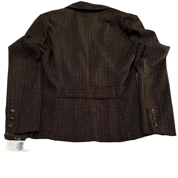 BCX Women's Brown Tweed Skirt Suit Set Skirt Size 5 Jacket Size Large NWT