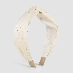 Beige & Cubic Zirconia Knot Hard Headband