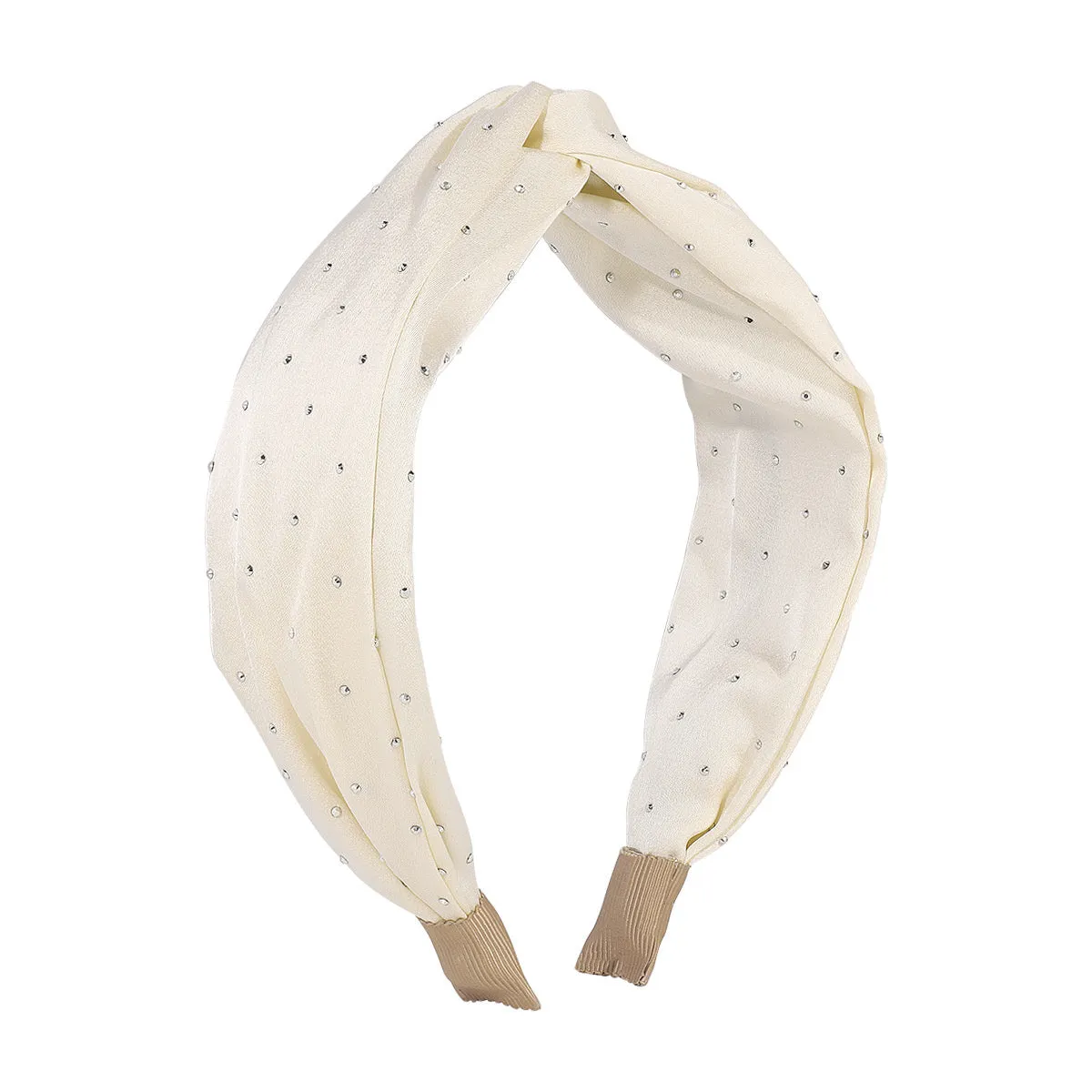 Beige & Cubic Zirconia Knot Hard Headband