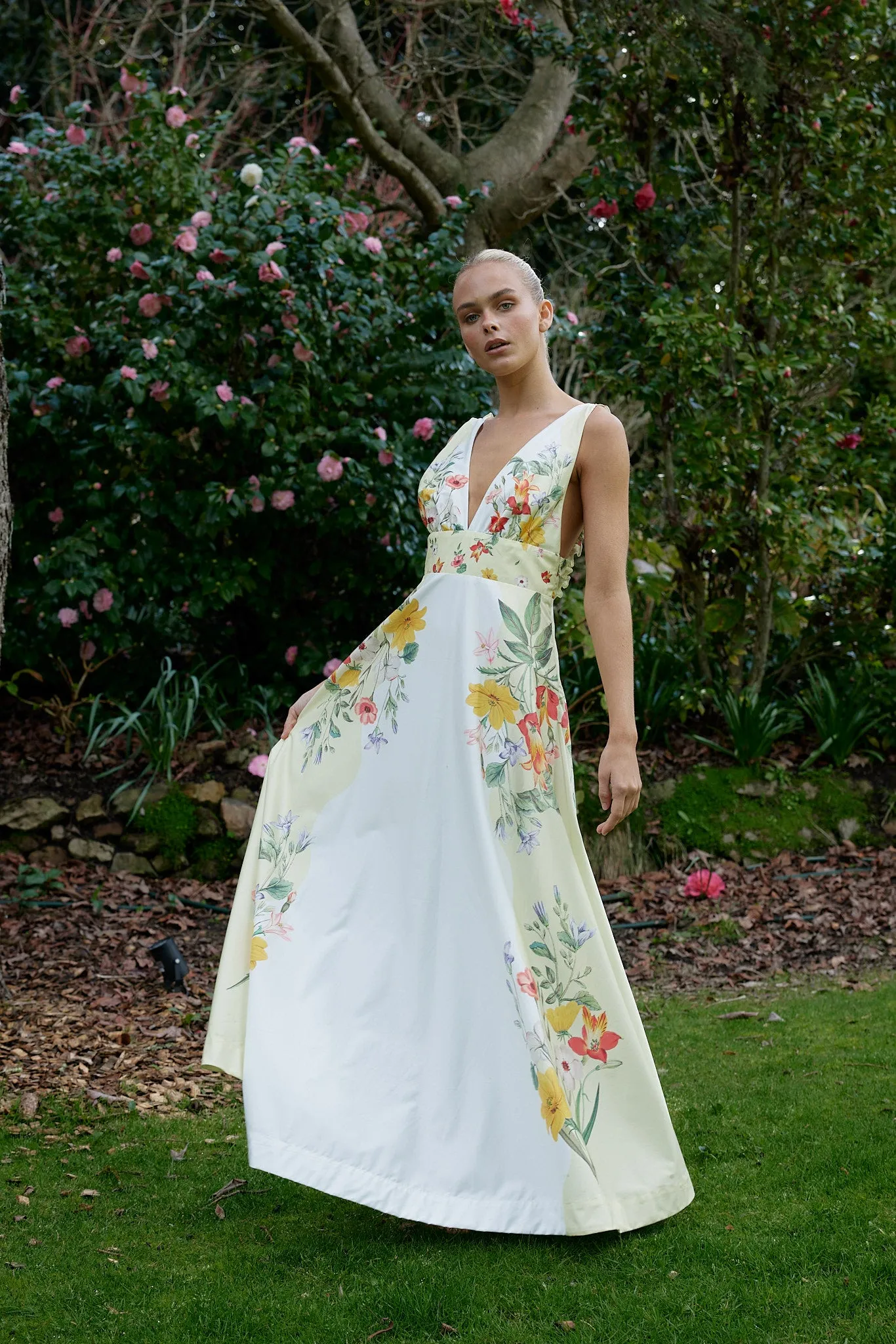 BETTY DRESS IN BUTTERMILK FLEUR