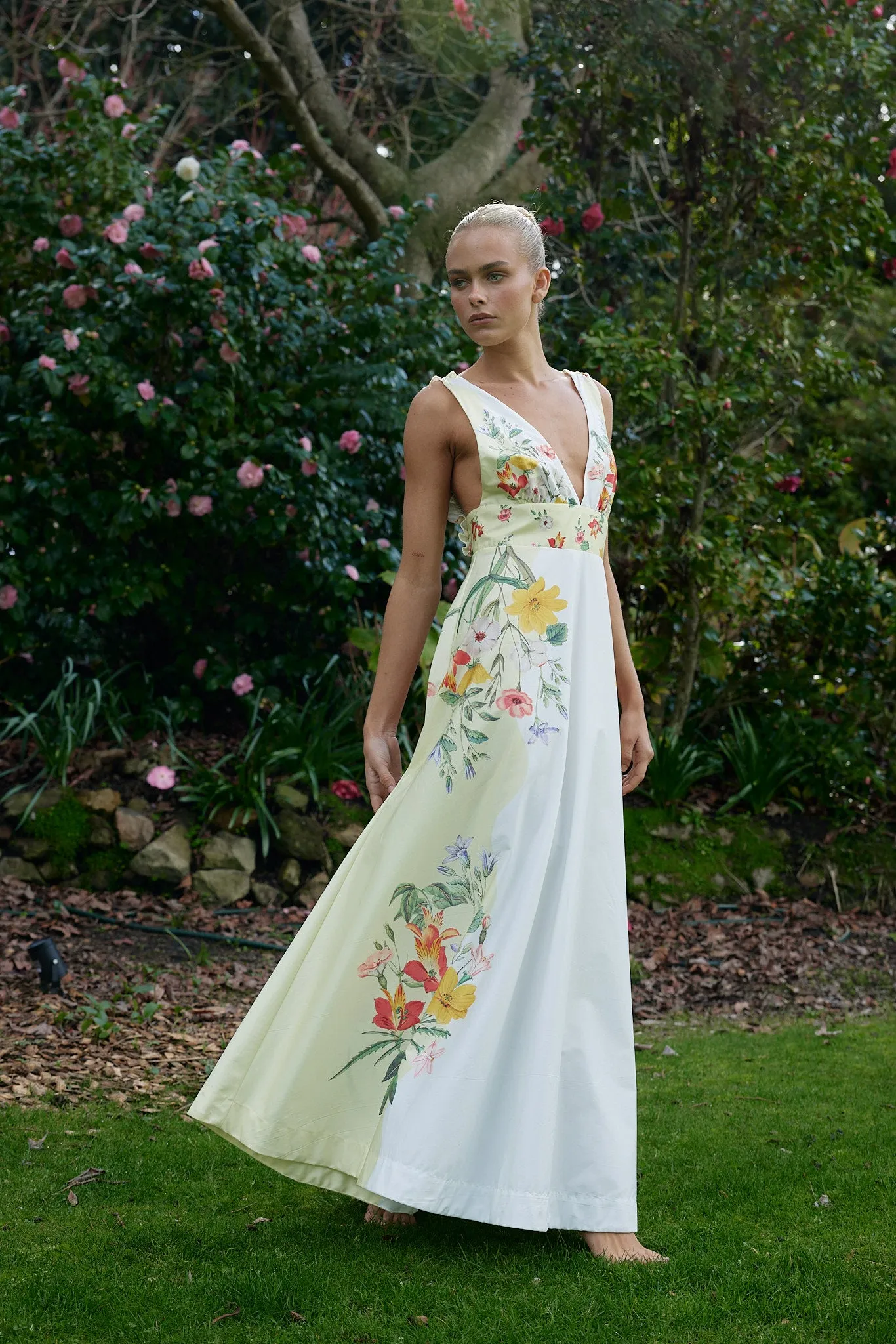 BETTY DRESS IN BUTTERMILK FLEUR