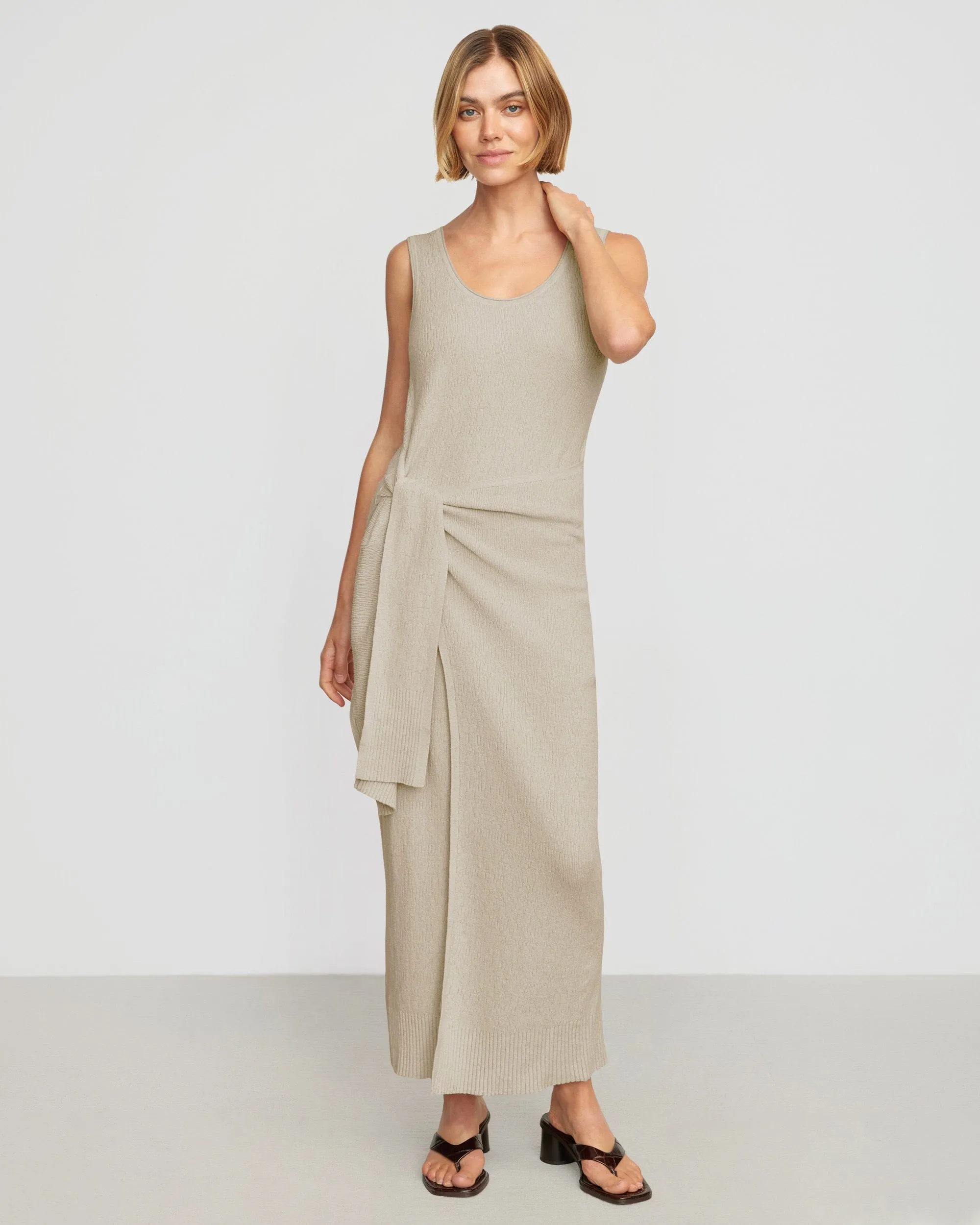 Bianca Linen-Cotton Wrap Dress
