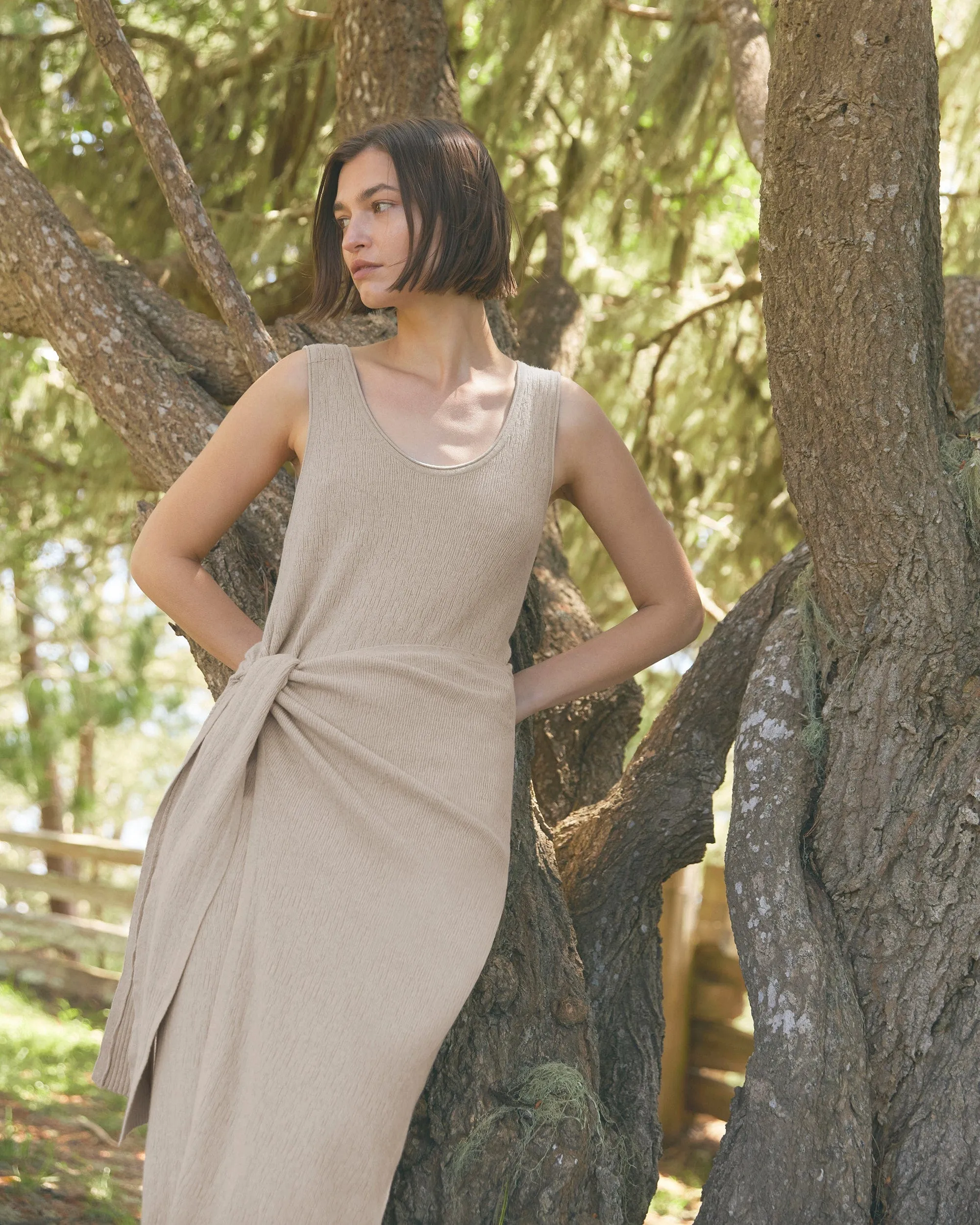 Bianca Linen-Cotton Wrap Dress