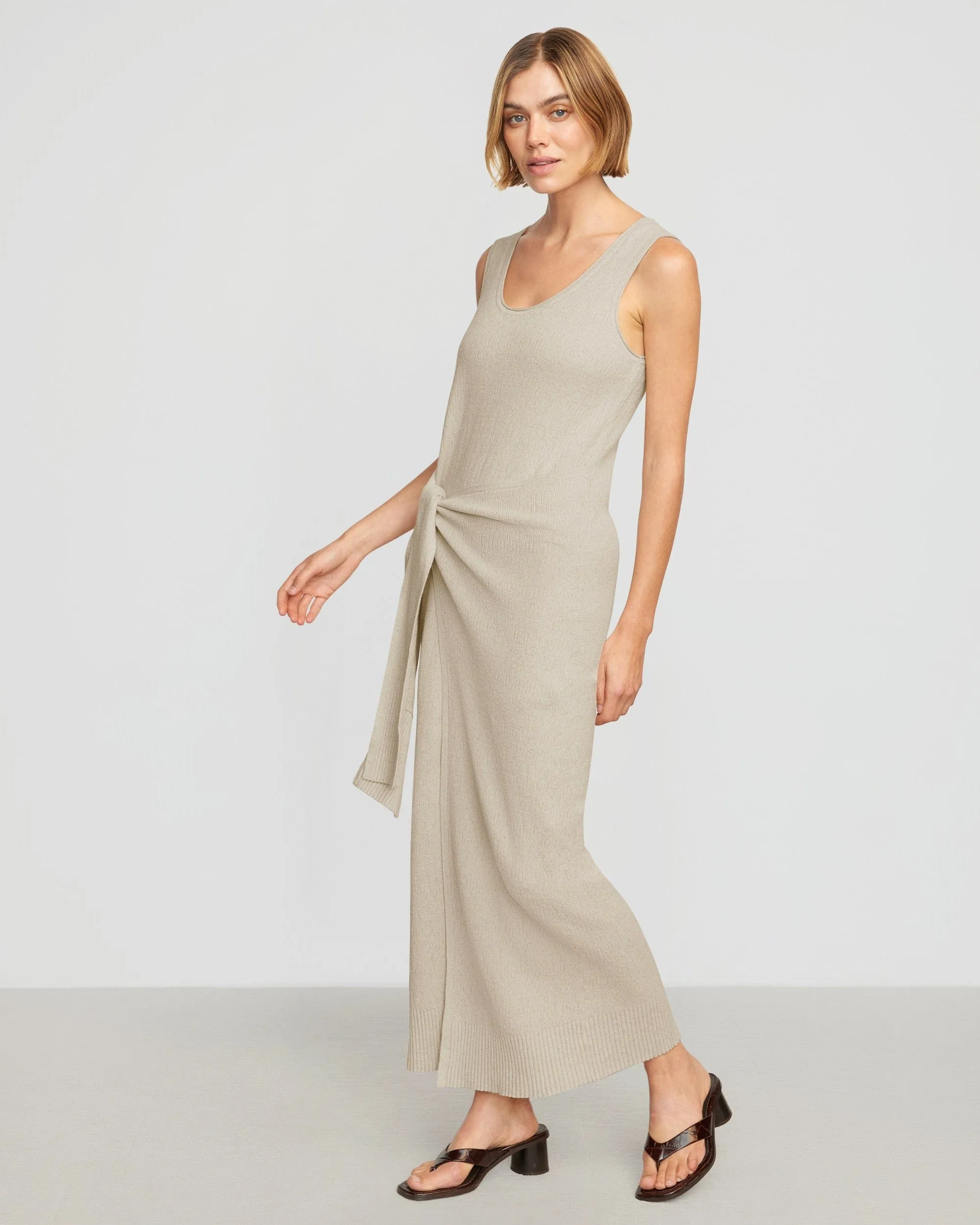 Bianca Linen-Cotton Wrap Dress