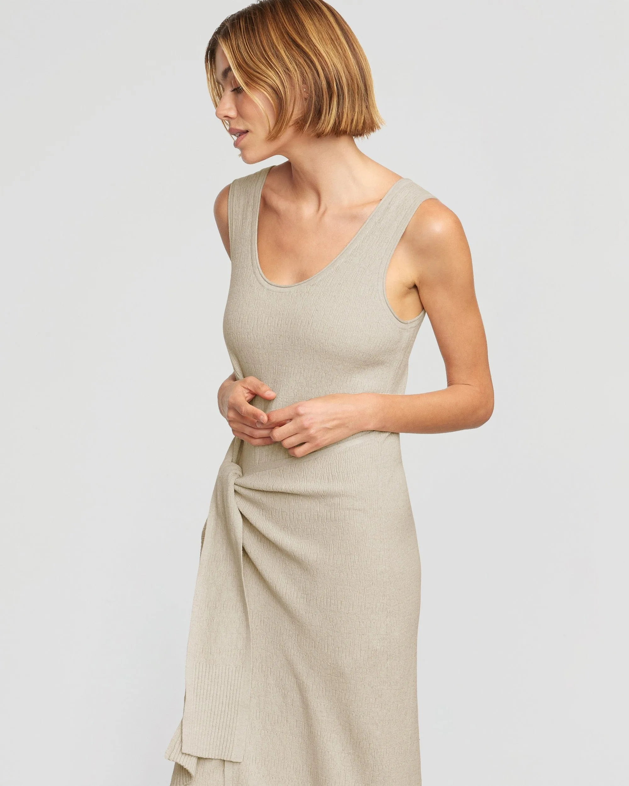 Bianca Linen-Cotton Wrap Dress