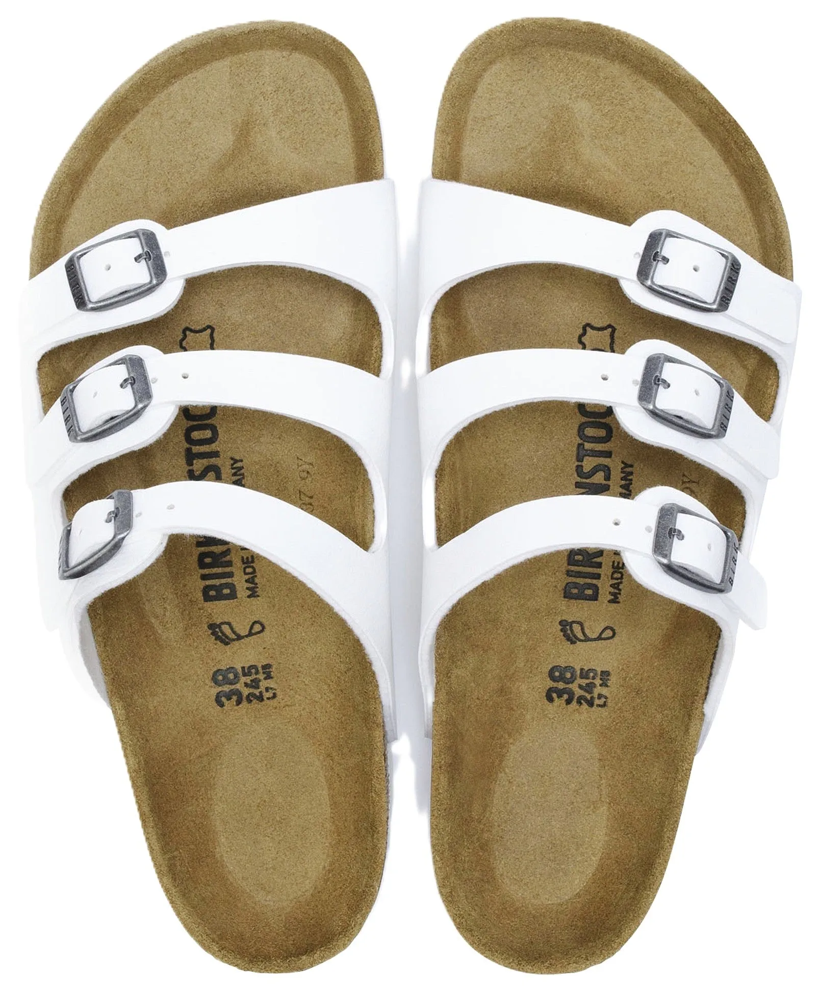 Birkenstock Florida Sandals - White Birko-Flor | Comfortable Cork Footbed
