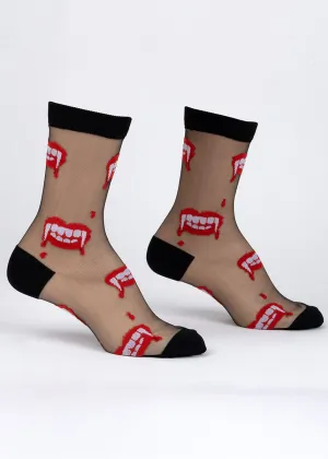 Bite Me Sheer Crew Socks