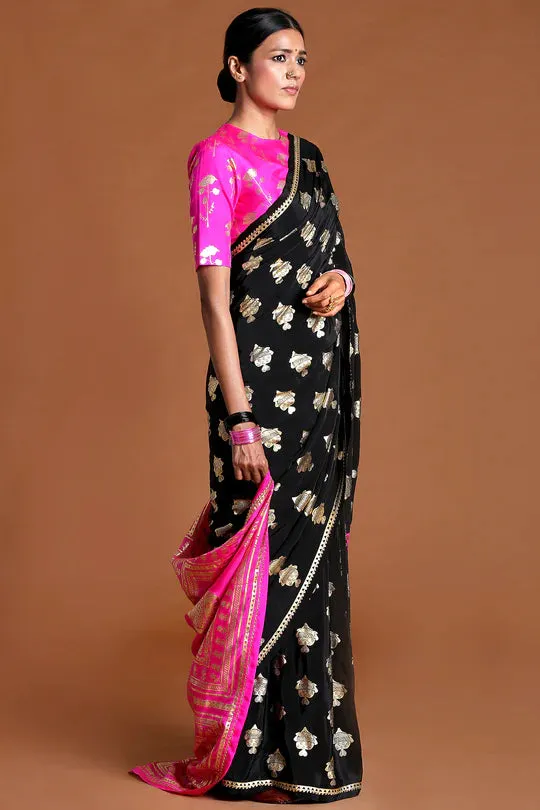 Black Fin Lake Saree