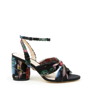 Black Floral Twist Sandal   Marilyn Strap