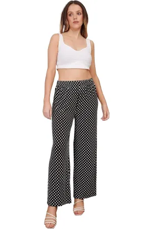 Black Spot Print Palazzo Trouser