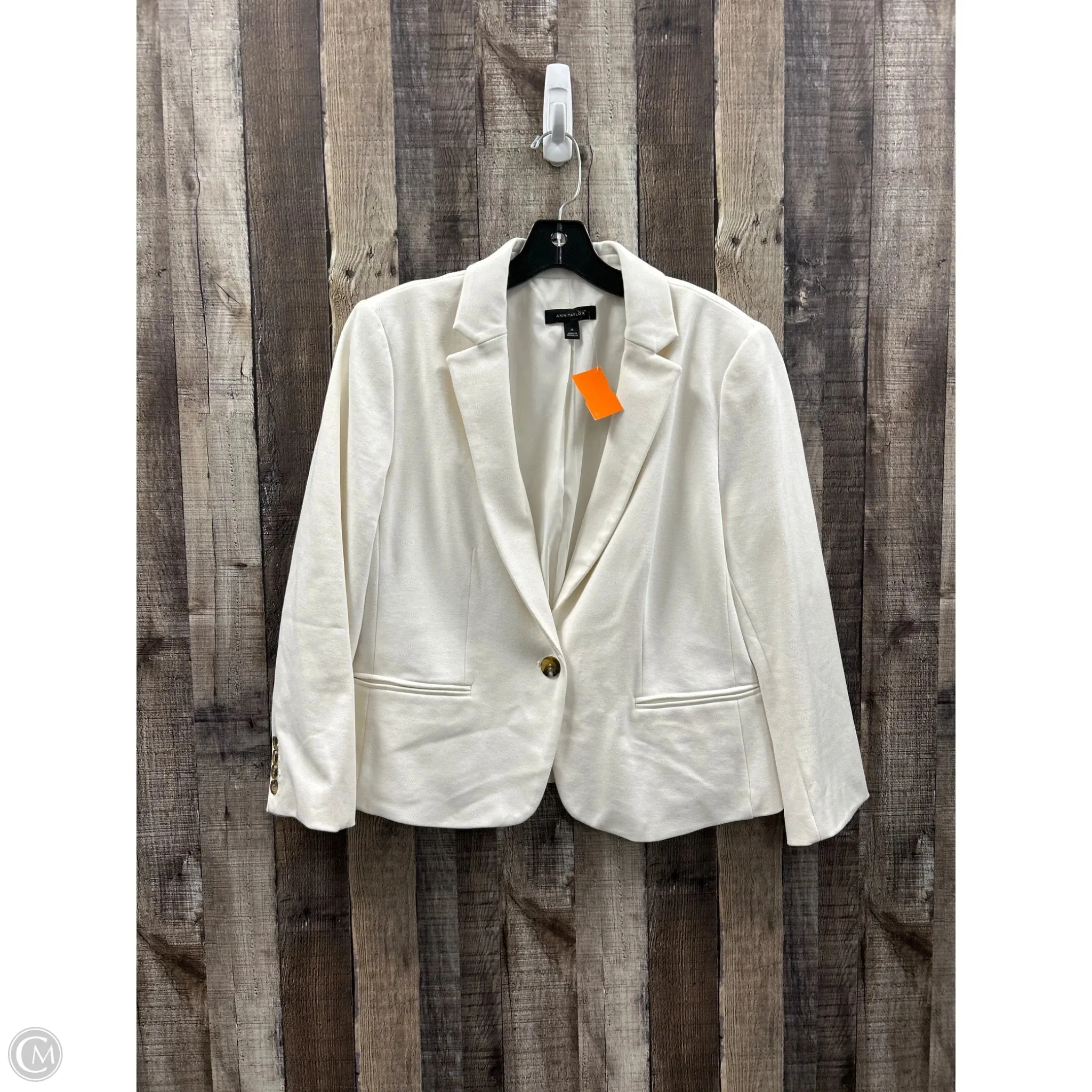Blazer By Ann Taylor In White, Size: L